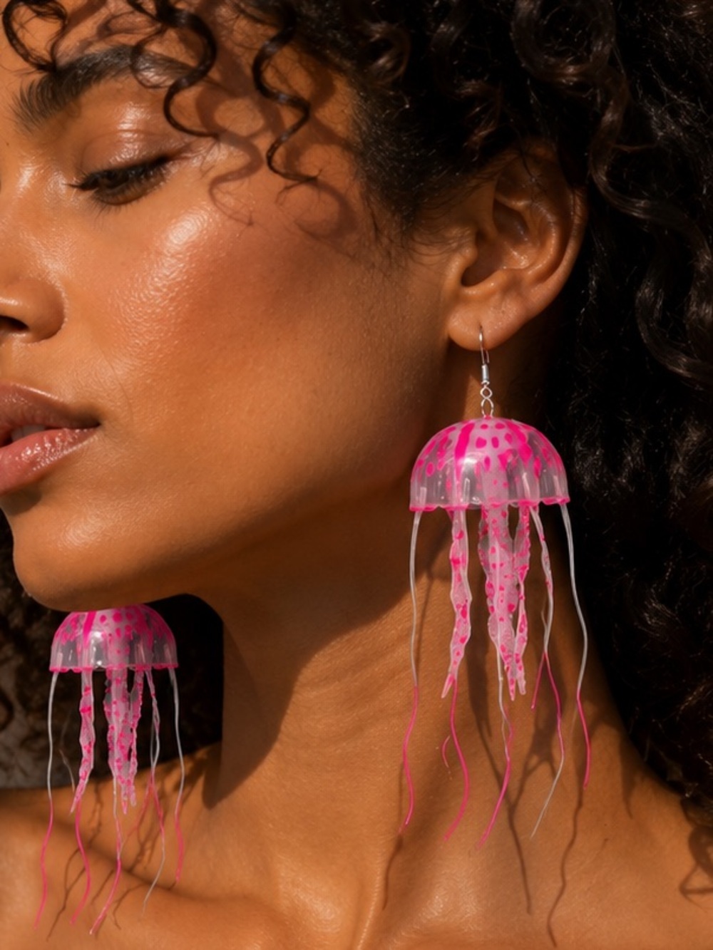 Pink Jellyfish Drop Earrings - Women Jewelry